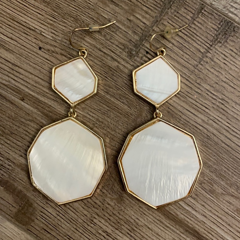 White Statement Earrings